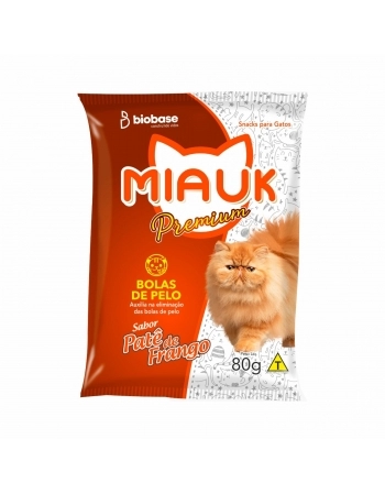 SNACKS MIAUK PREMIUM BOLA DE PELOS 12X80G