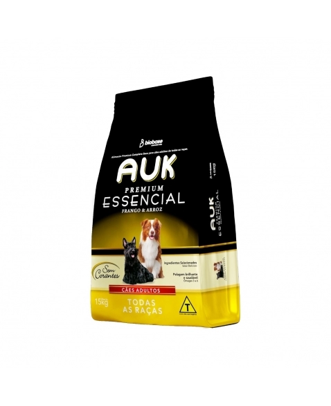 RAÇÃO AUK PREMIUM ESSENCIAL TODAS RAÇAS 15 KG