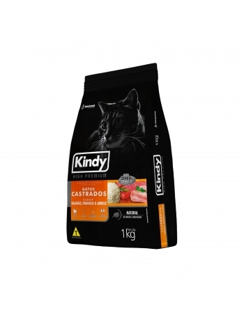 RAÇÃO KINDY HIGH PREMIUM GATOS CASTRADOS (FARDO) 1KG