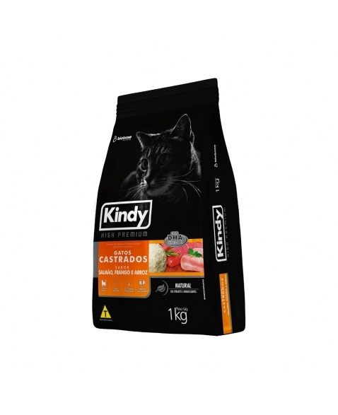 RAÇÃO KINDY HIGH PREMIUM GATOS CASTRADOS (FARDO) 1KG